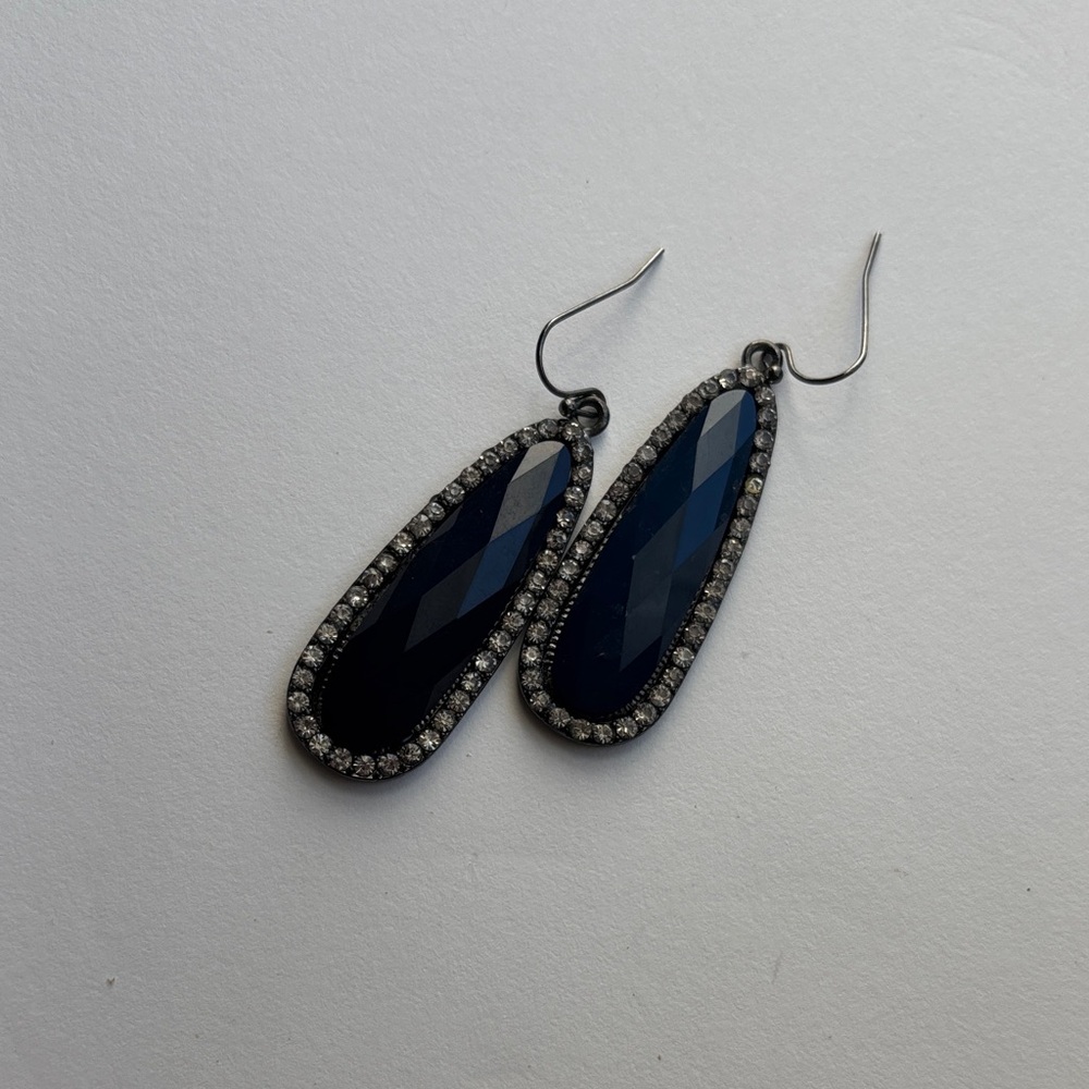 Elegant Blue and Silver Teardrop Earrings